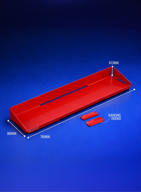 Notice Shelf in red by Notice