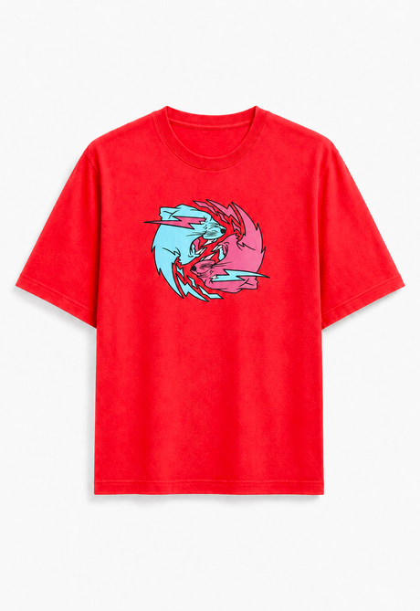 Official MrBeast Kids Dual Panther T-shirt in red