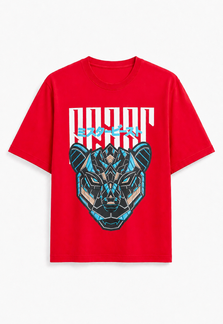 Official MrBeast Kids Mecha T-shirt in red
