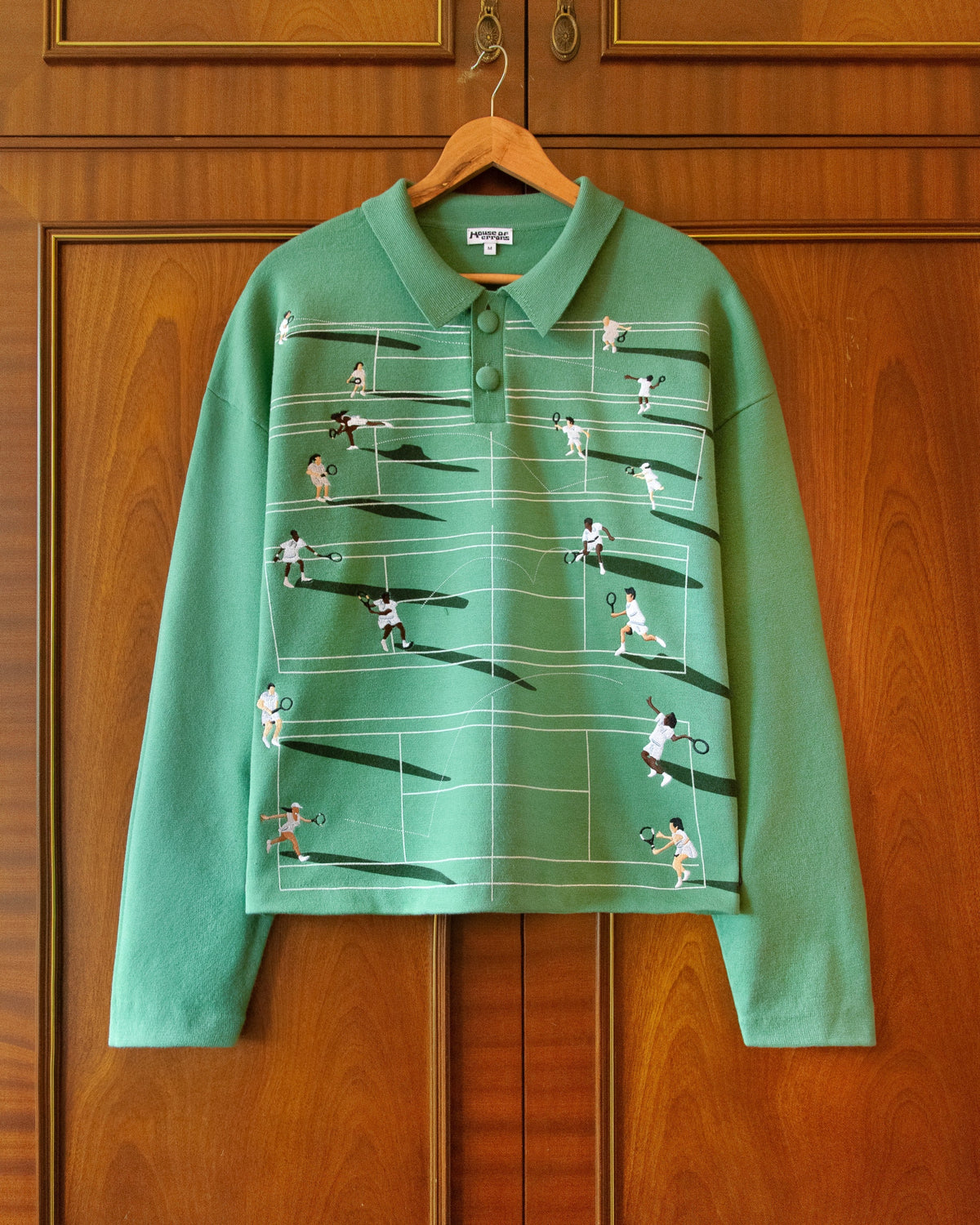 Fine Knit Tennis Sweater - Grass