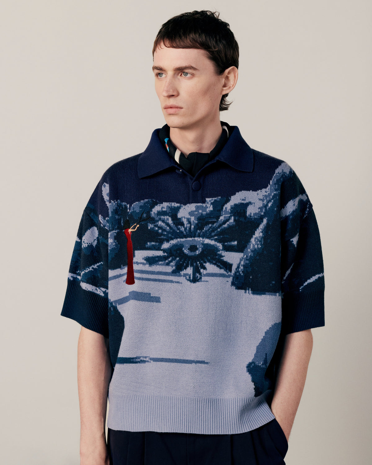 Knitted Night Garden Polo