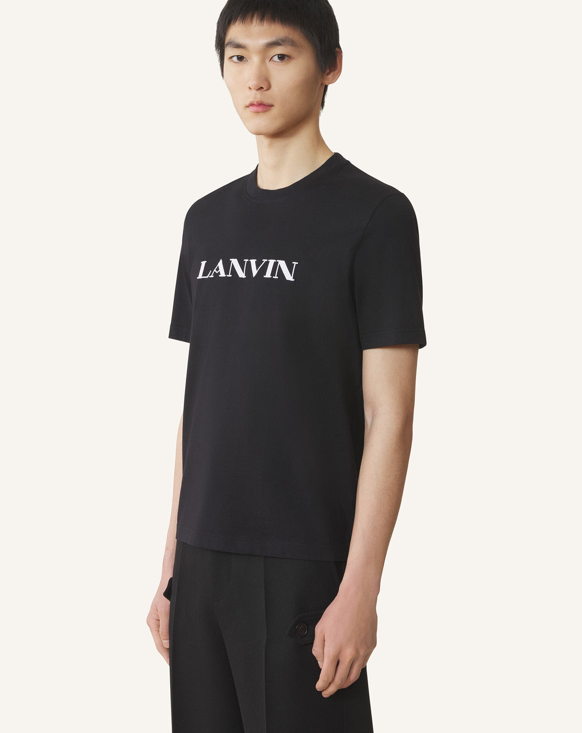Lanvin Embroidered Cotton T-Shirt - Black