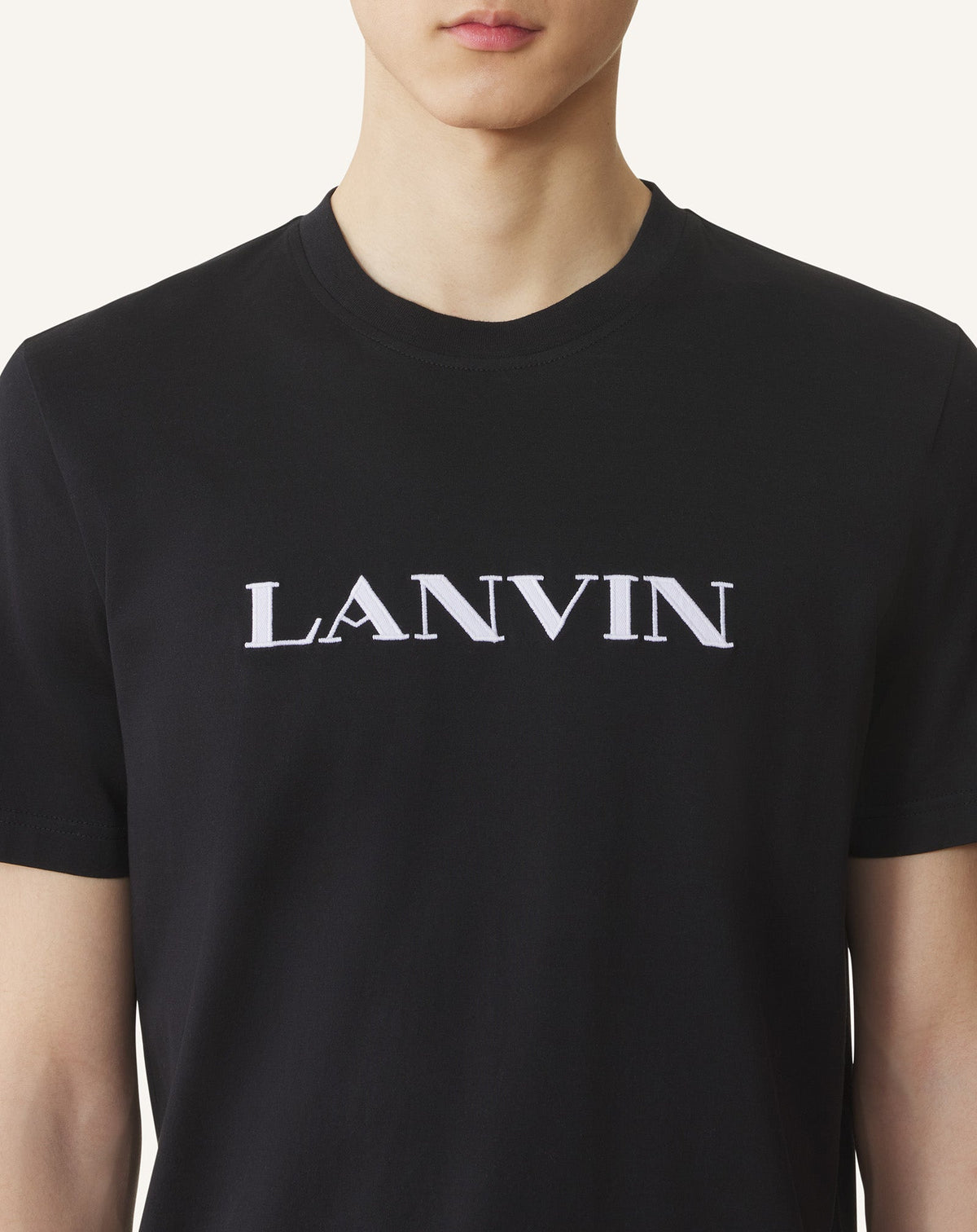 Lanvin Embroidered Cotton T-Shirt - Black