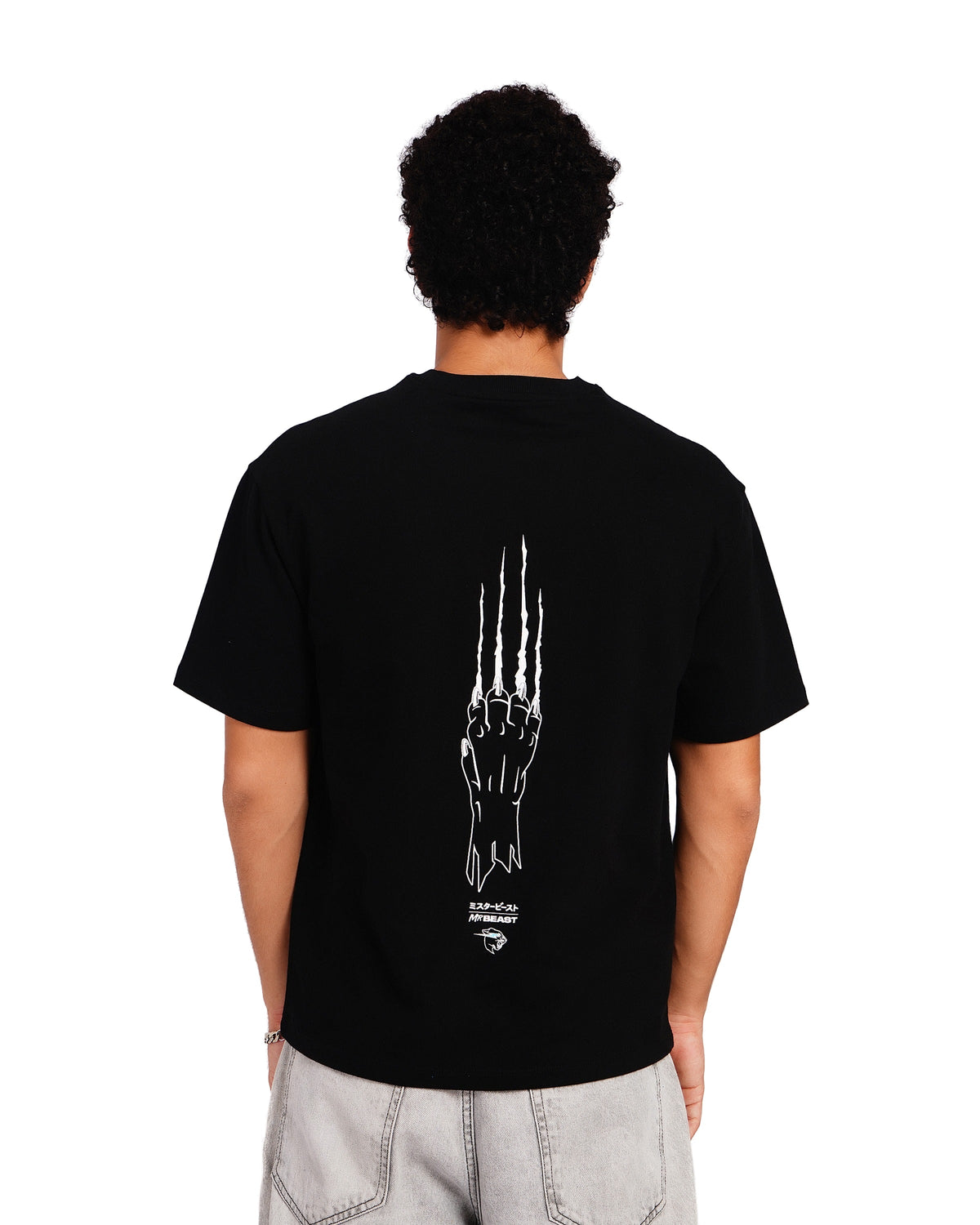 Official MrBeast Mecha T-shirt in black, back view