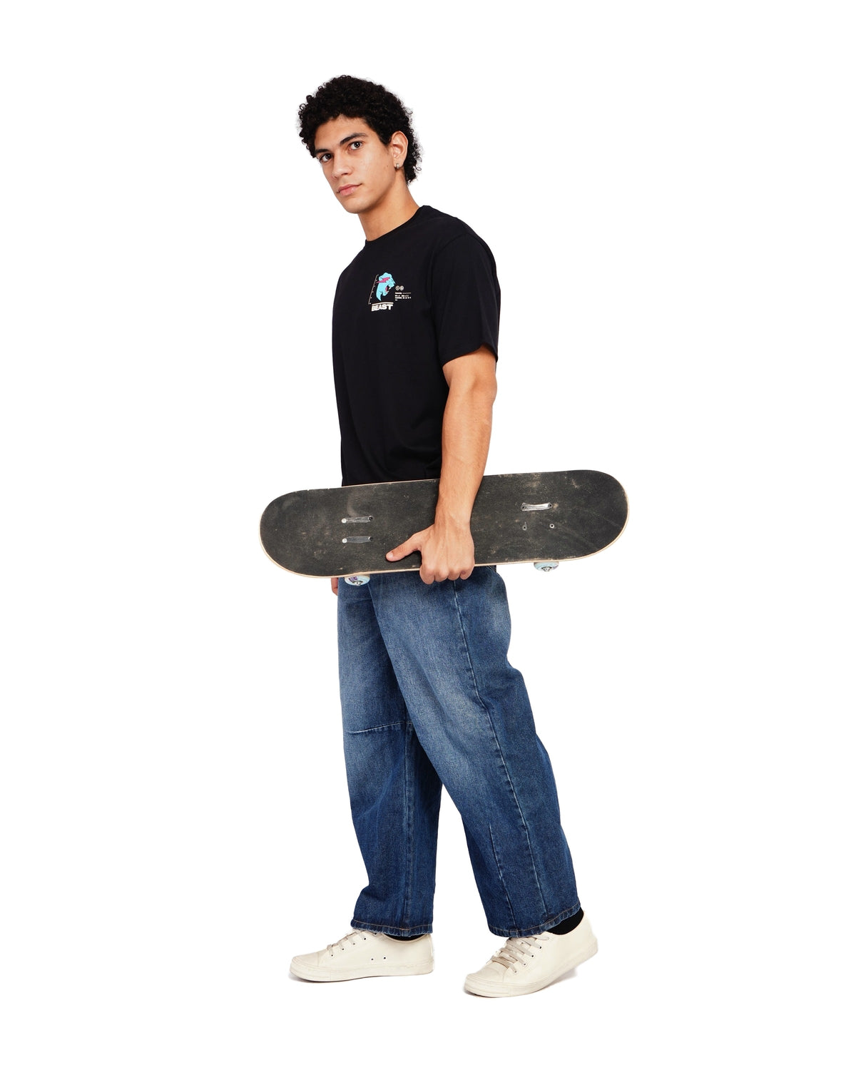 Official MrBeast Particle T-shirt in black, side view 2
