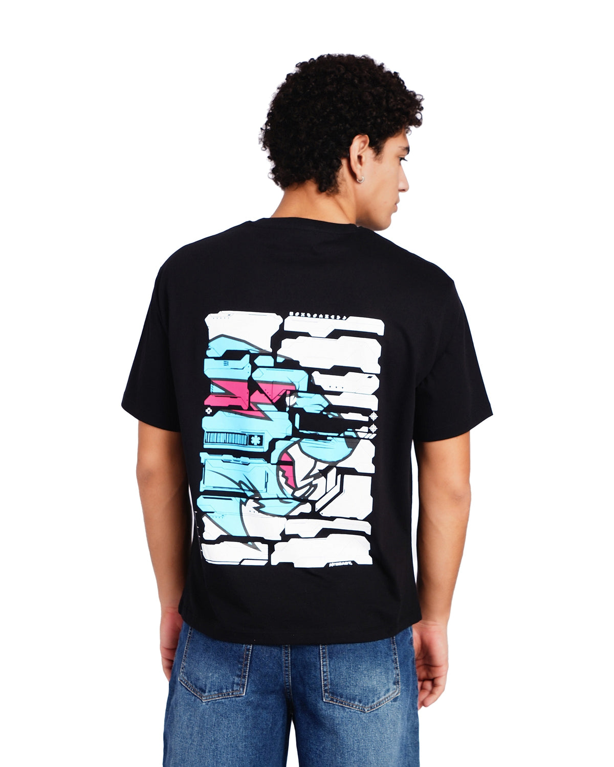 Official MrBeast Particle T-shirt in black, back view