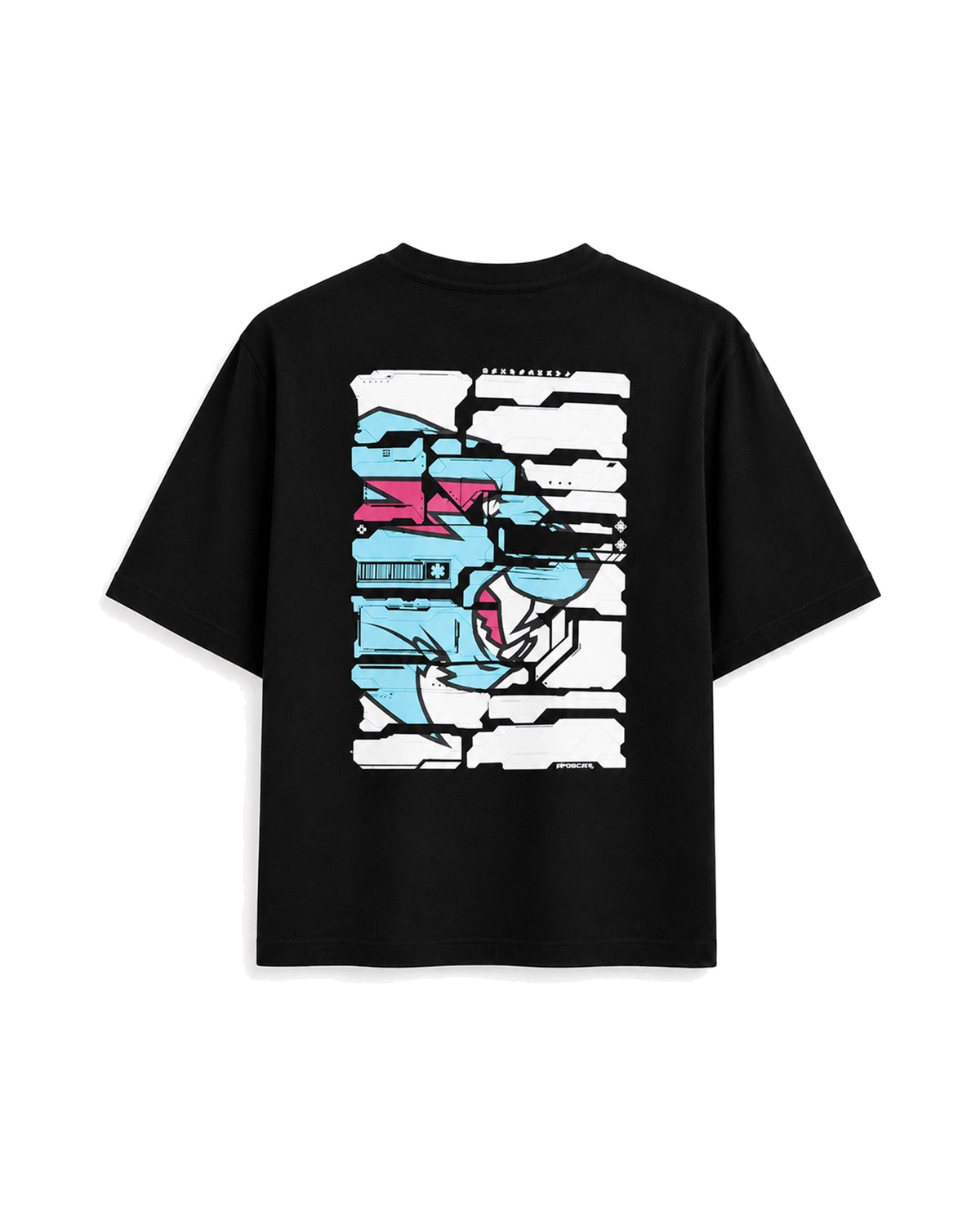Official MrBeast Particle T-shirt in black, flat lay, back