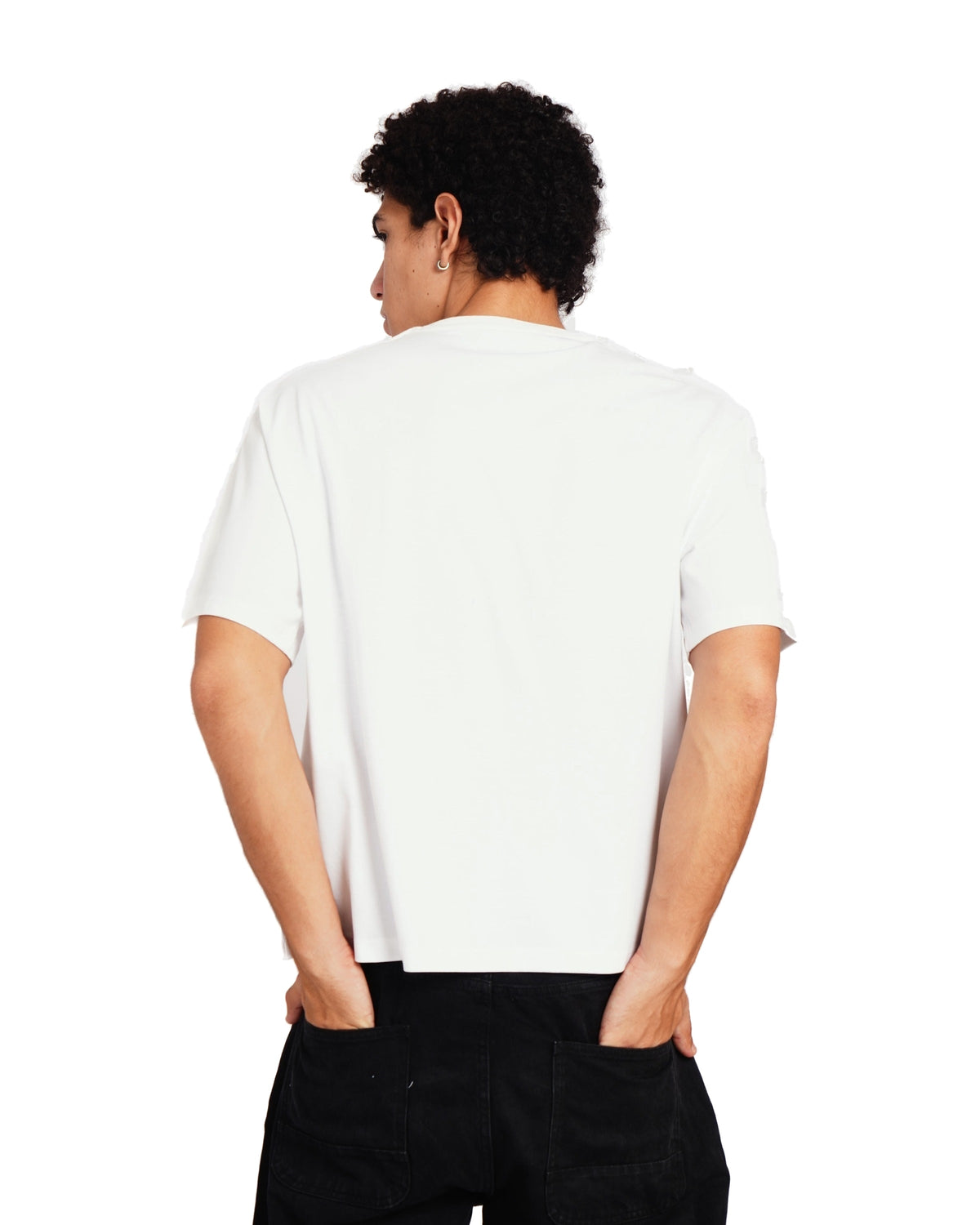 Official MrBeast Sketch Panther T-shirt in white, back view