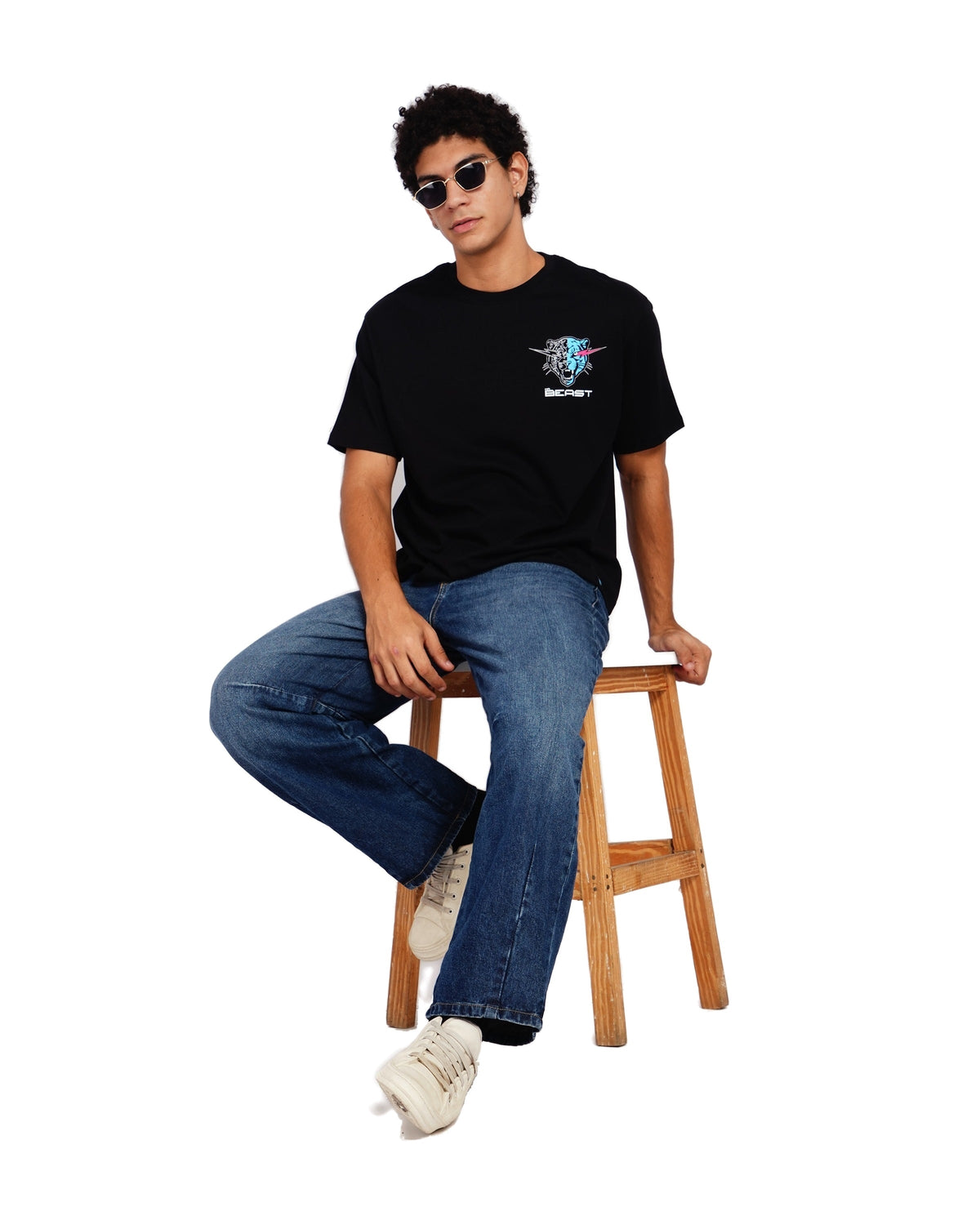Official MrBeast Target T-shirt in black, full-length view 2