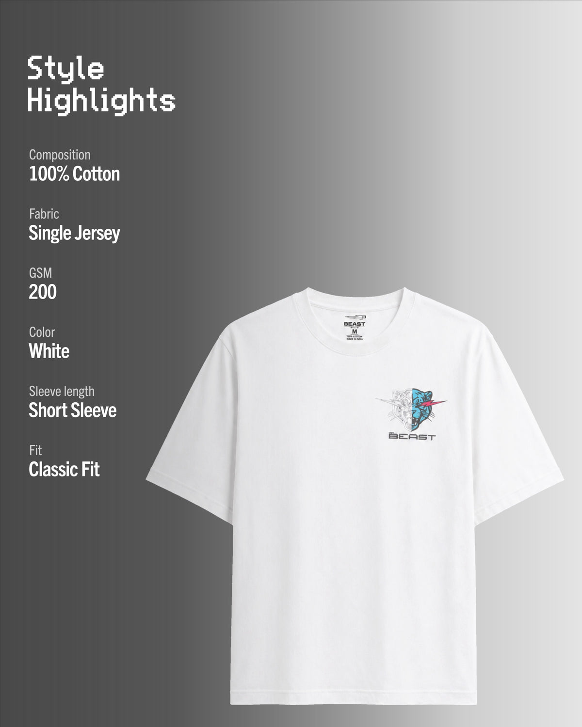 Official MrBeast Target T-shirt in white, style highlights, 100% cotton Single Jersey, 200 GSM, classic fit