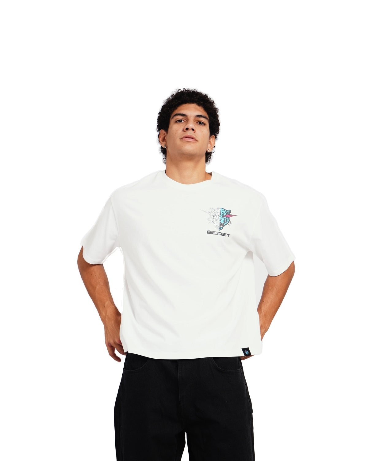 Official MrBeast Target T-shirt in white, styled pose