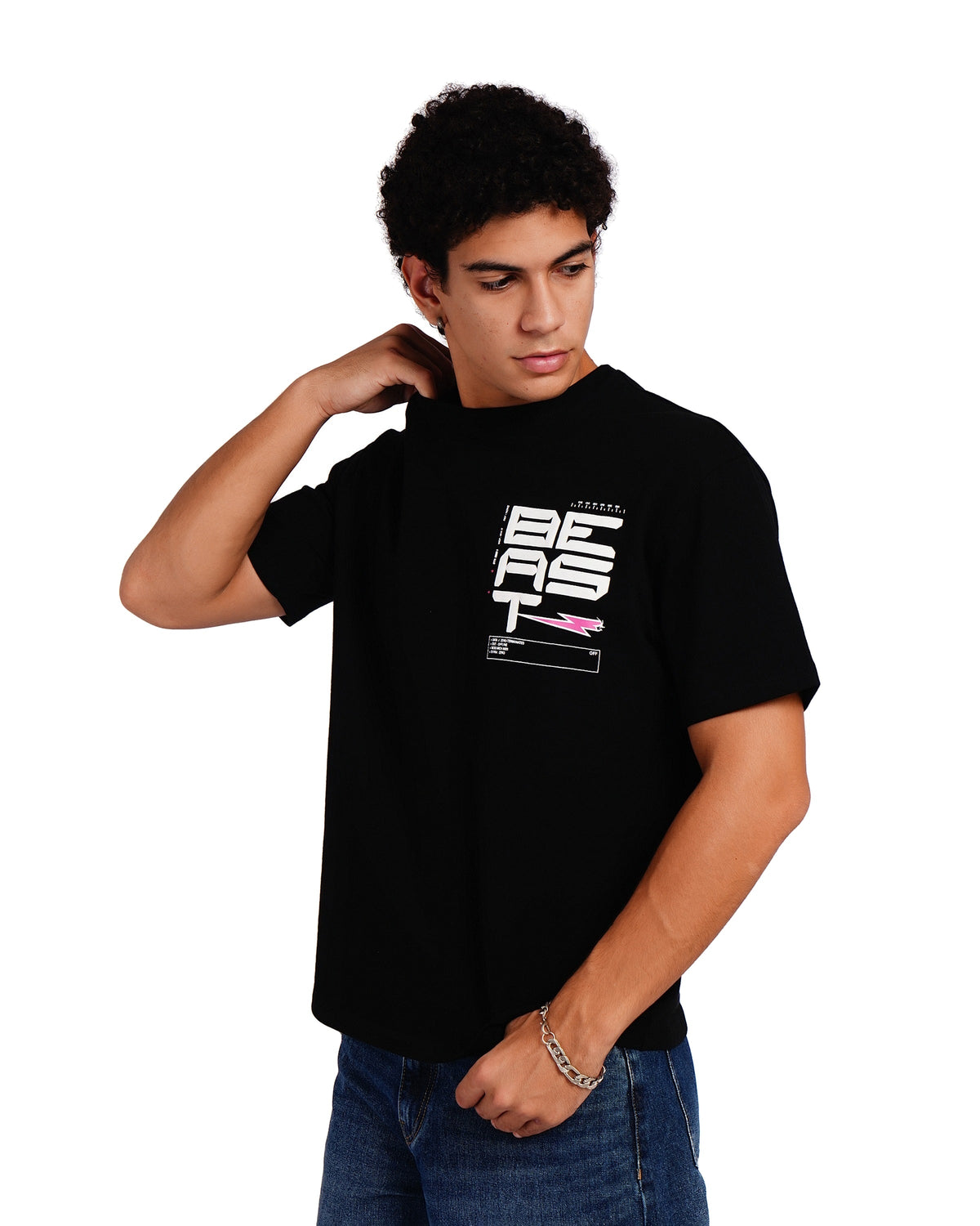 Official MrBeast Tech T-shirt in black, front view