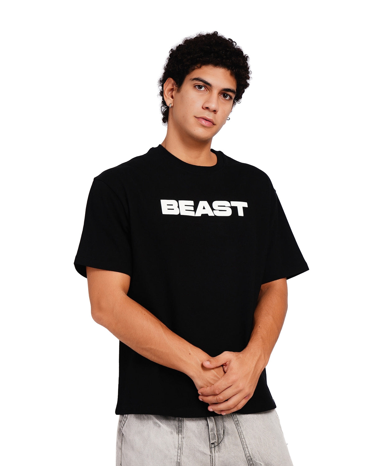 Official MrBeast Tonal T-shirt in black, side view