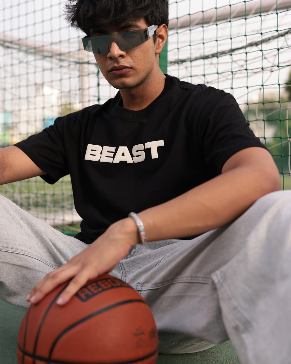 Official MrBeast Tonal T-shirt in black, lifestyle shot