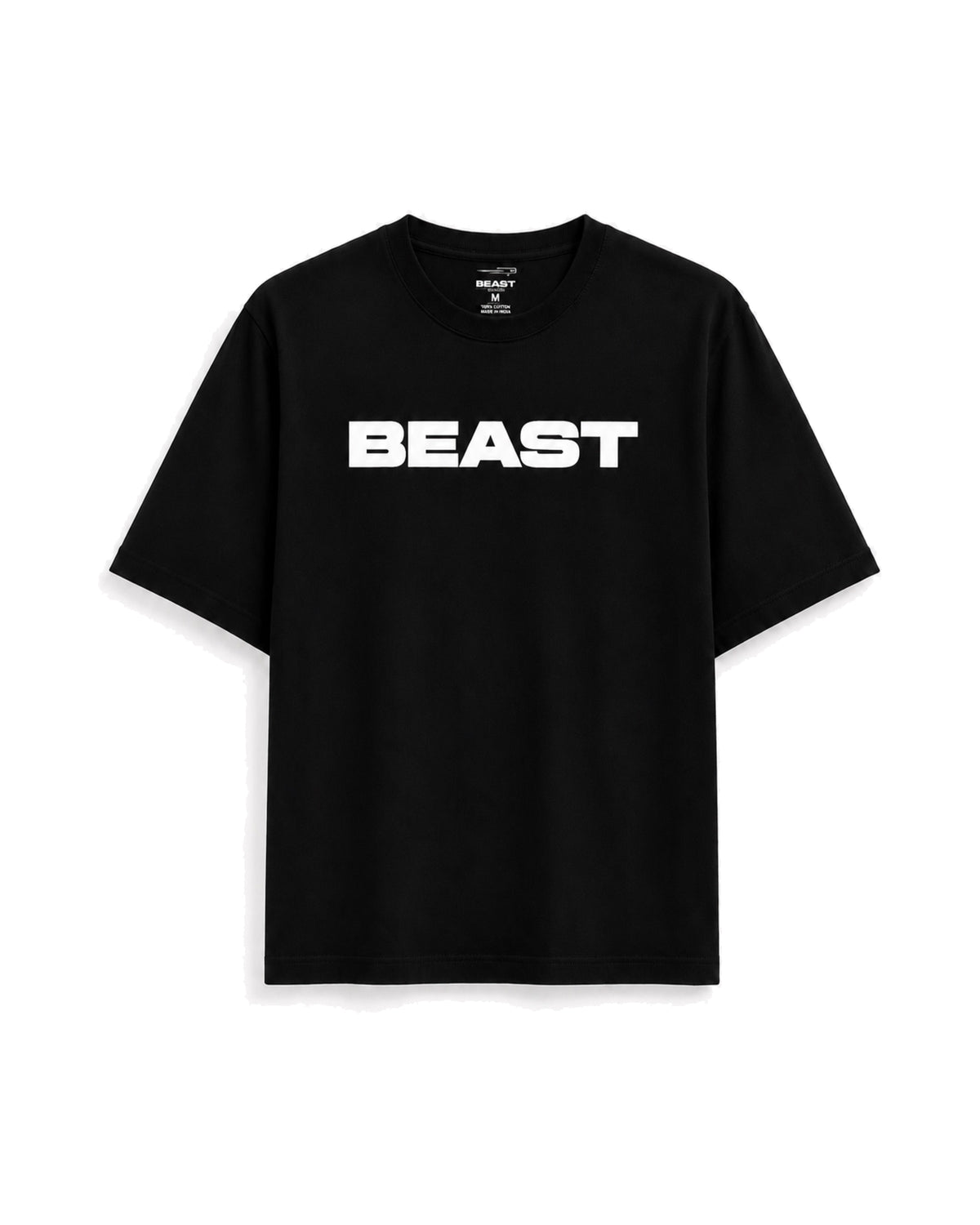 Official MrBeast Tonal T-shirt in black, flat lay, front