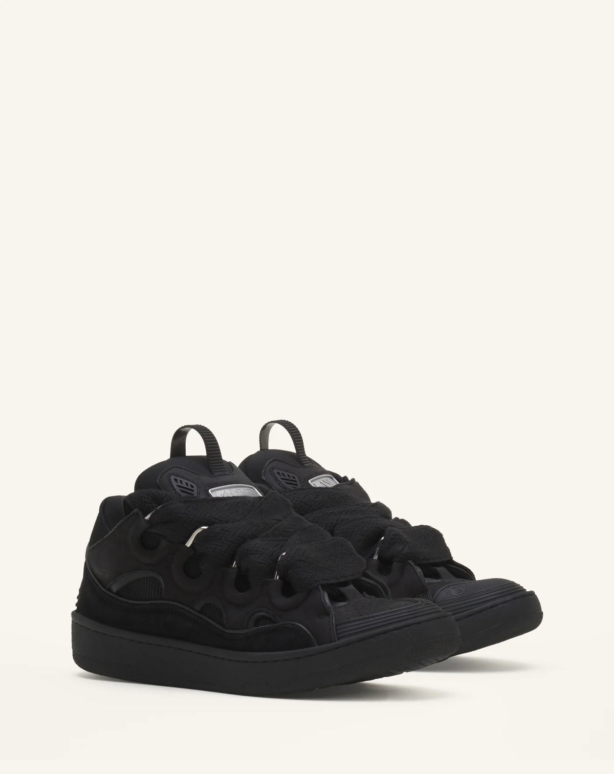 Curb Sneakers in Leather - Black/Black