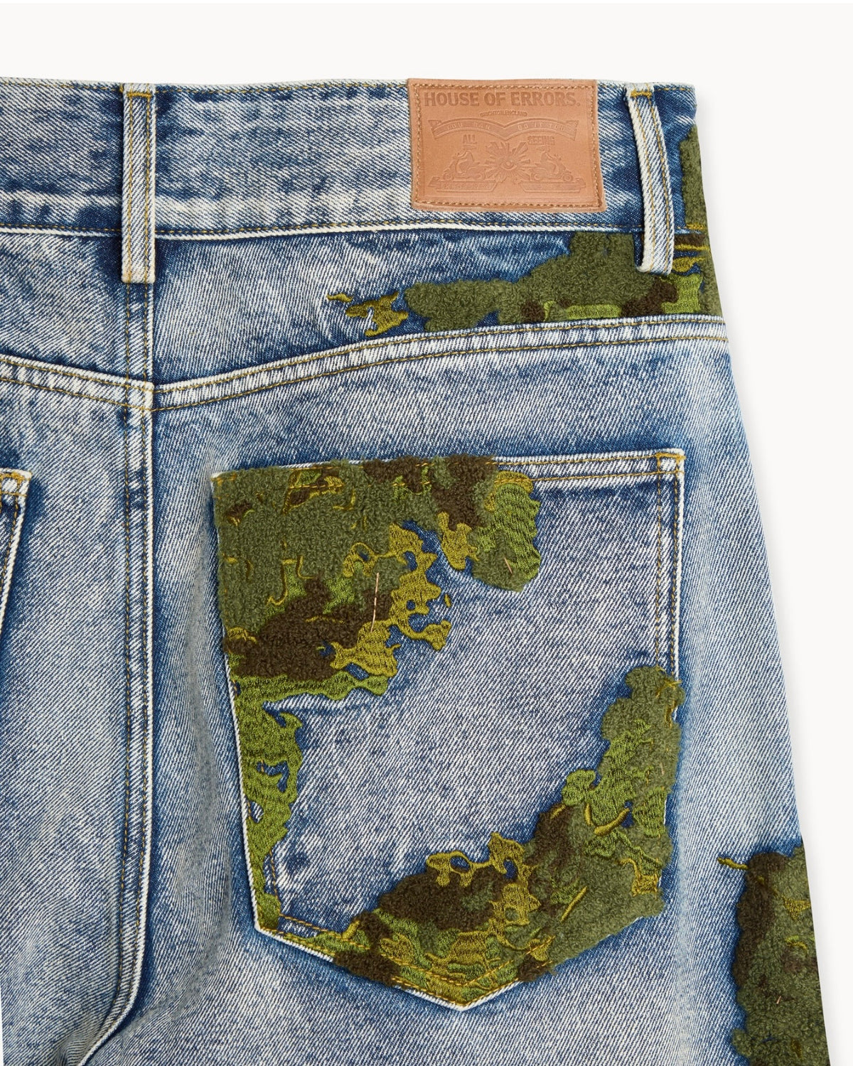Embroidered Moss Jeans