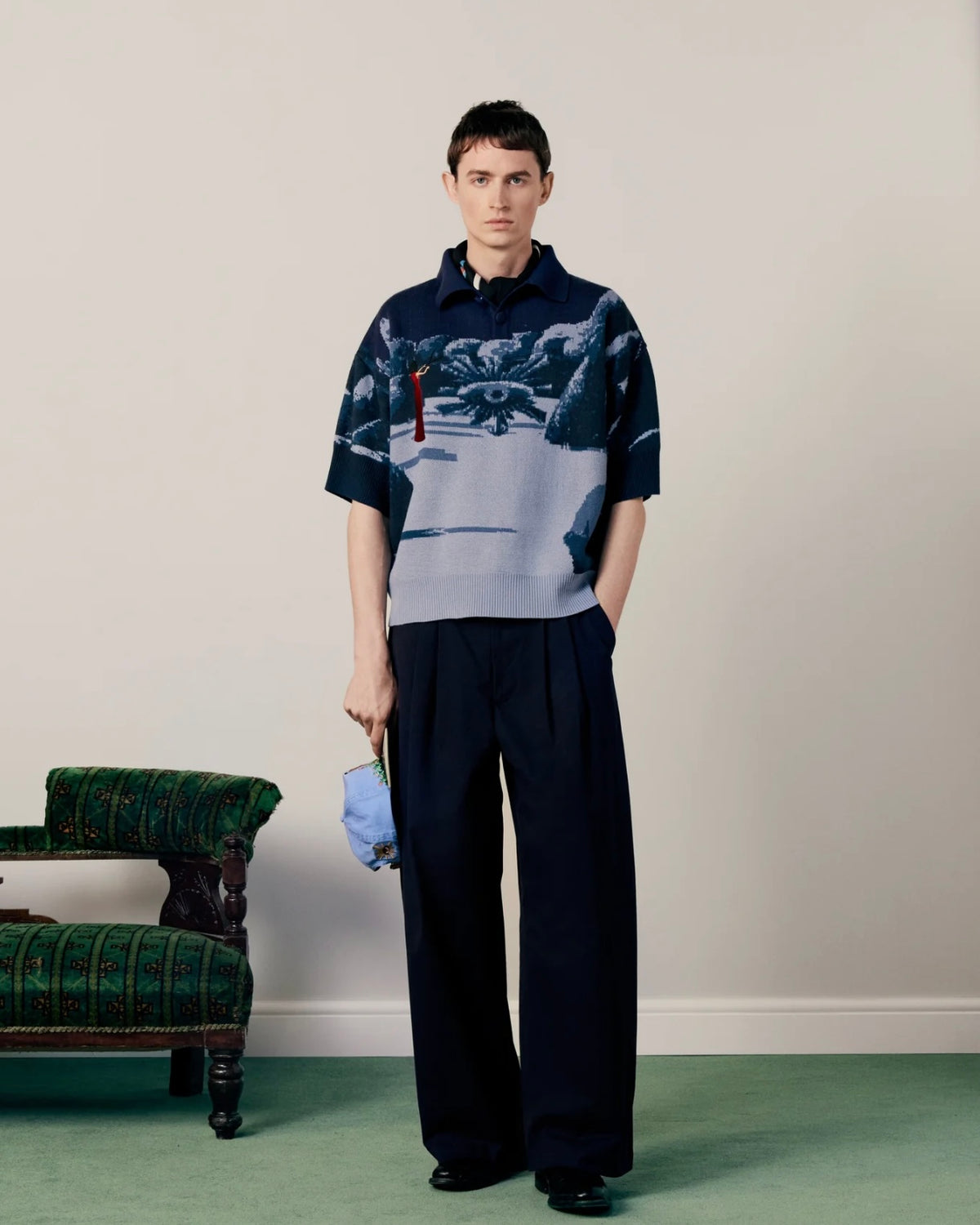 Knitted Night Garden Polo