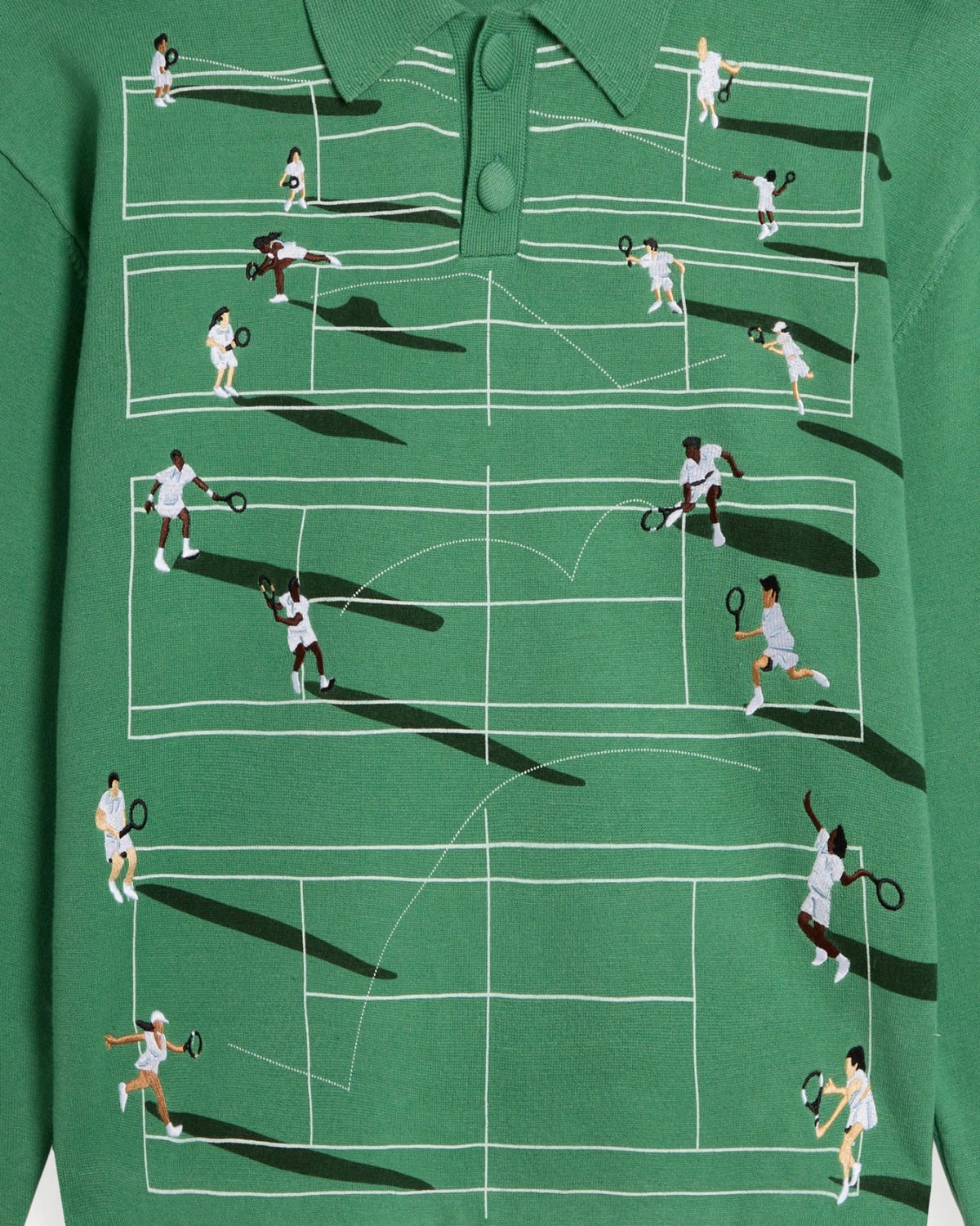 Fine Knit Tennis Sweater - Grass